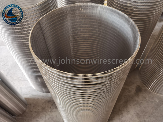 Welded Ss 304 Wedge Wire Screen Filter 800 Micron Slot Opening Backwash