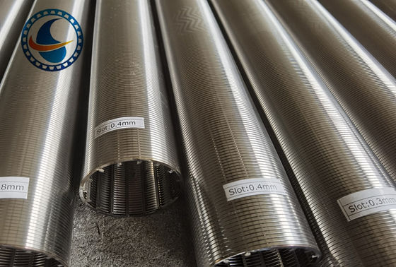 سيلندر صفحه نمایش استنلس استيل قابل سفارشي 304 Wedge Wire Screen Cylinder With End Connection
